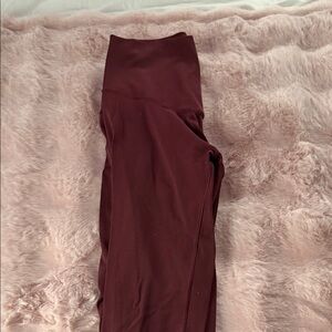 Burgundy High-Waisted Leggings